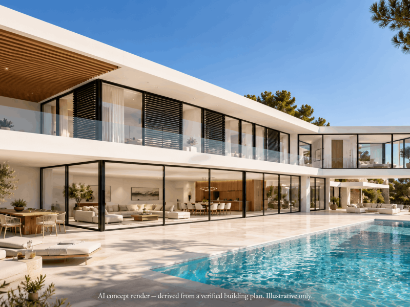 Sea-View Building Plot with Approved Project in Roca Llisa, Ibiza