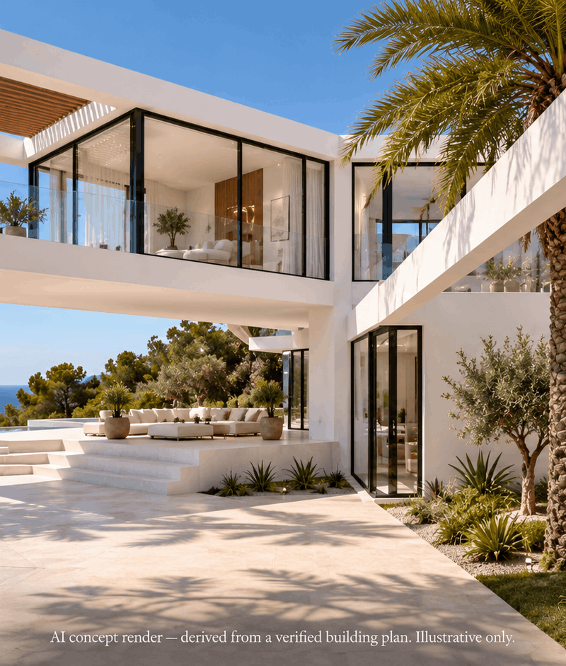 Sea-View Building Plot with Approved Project in Roca Llisa, Ibiza