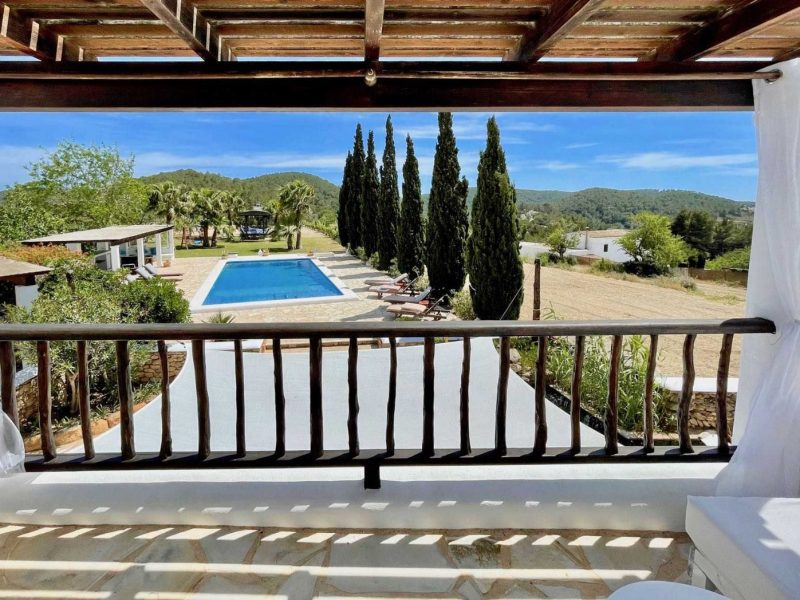 Can pelar san jose balcony pool mountain view Can Pelar, finca del siglo XVIII de 4 dormitorios en Sant Josep