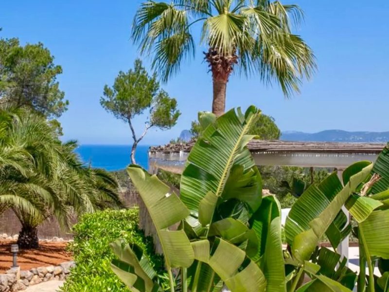 Villa Lau, Cala Bassa, garden sea view detail