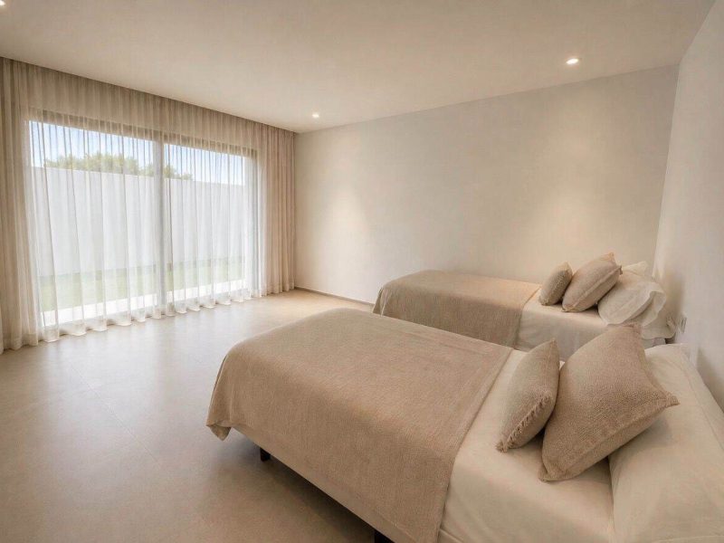 Twin bedroom in modern five-bedroom townhouse near Ibiza Town