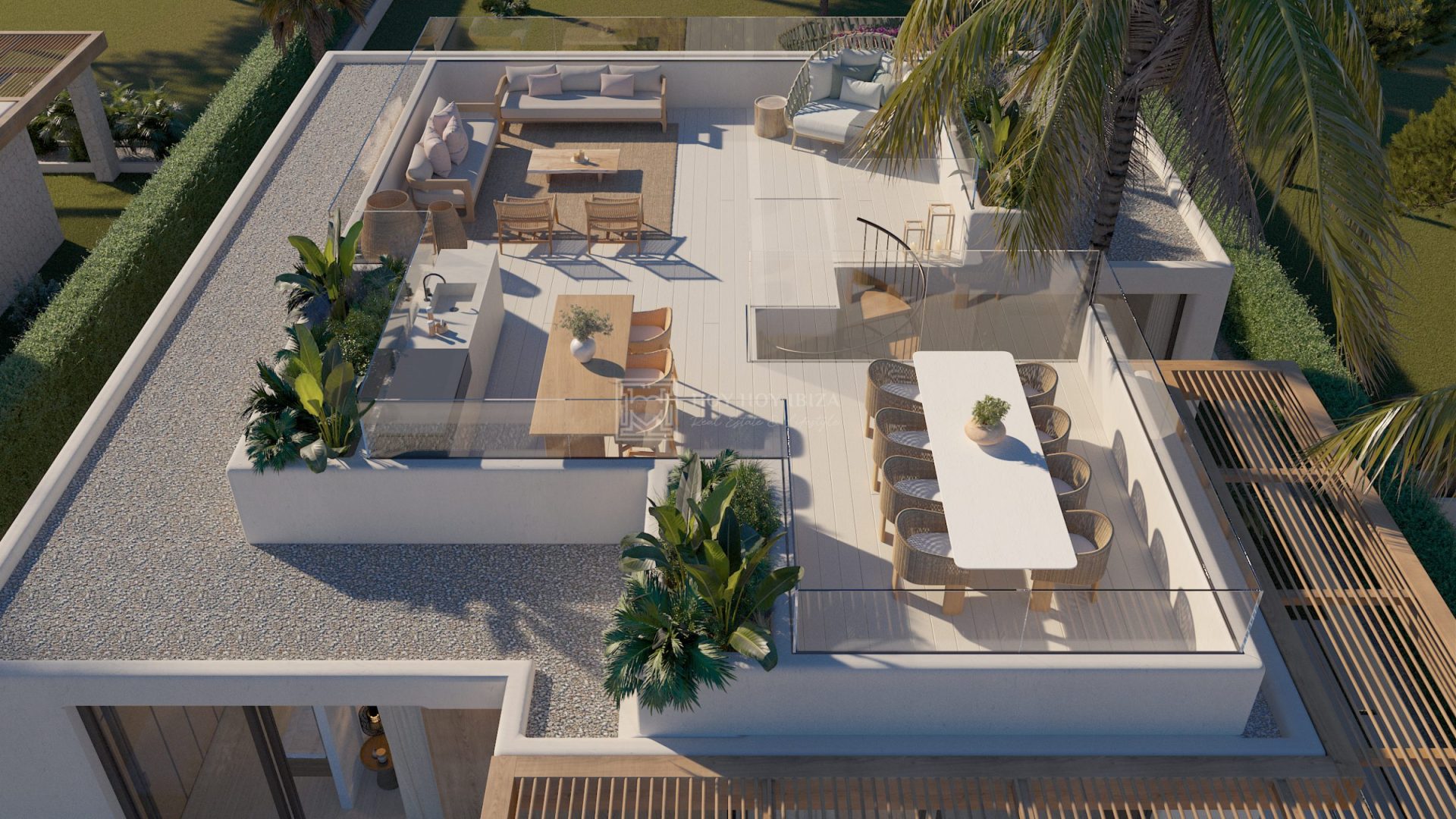 Rooftop solarium, Essenza Model 4 – 5 Bedroom New-Build Villa in Siesta