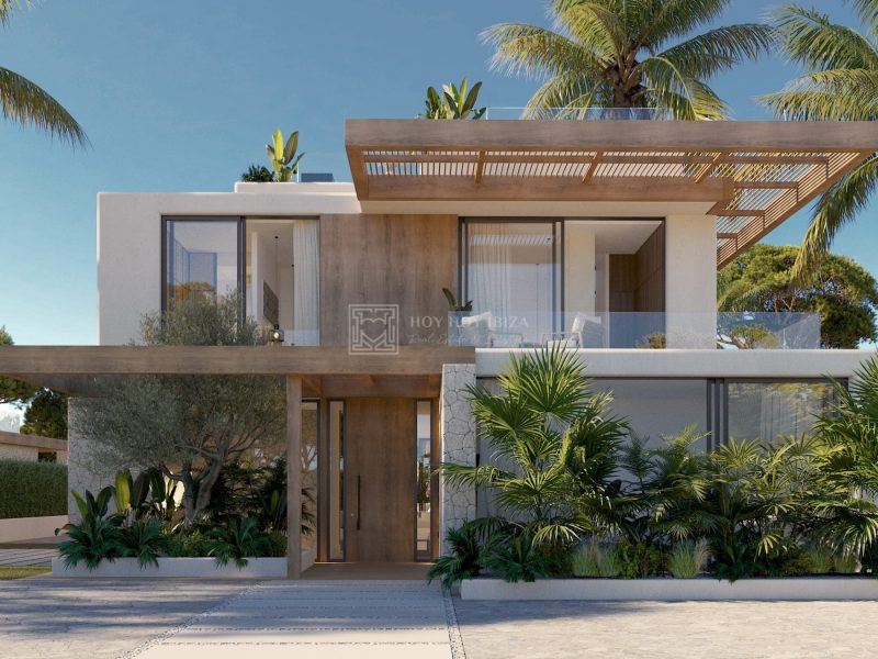 Villa facade, Essenza Model 4 – 5 Bedroom New-Build Villa in Siesta
