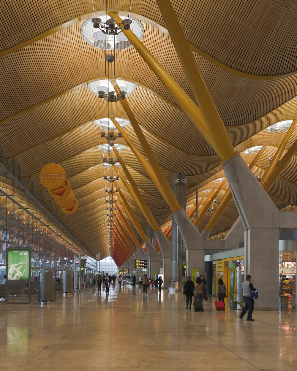 The bamboo-lined roof of Terminal 4 at Madrid Barajas airport The bamboo-lined roof of Terminal 4 at Madrid Barajas airport