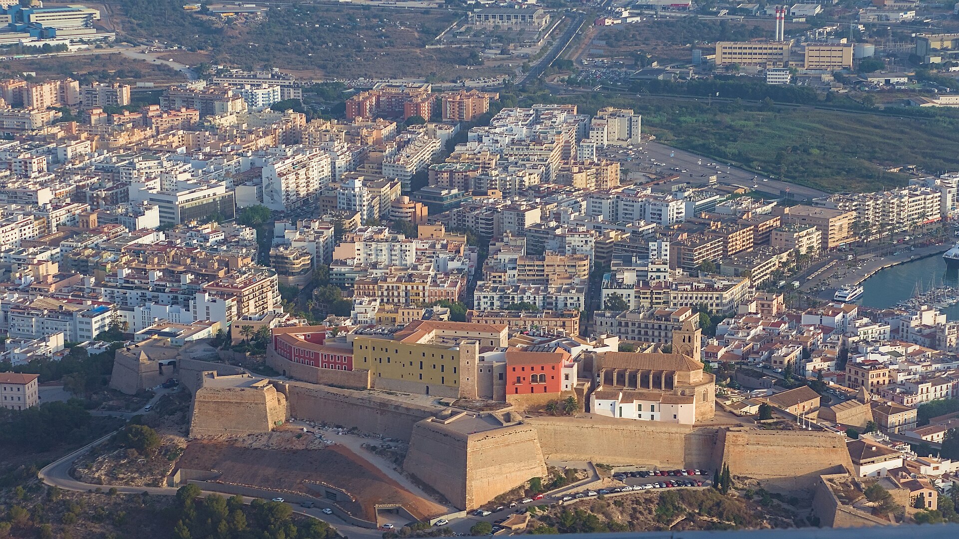 Dalt Vila and Ibiza Town seen from a plane window on approach Ibiza Property Market for International Buyers in 2026