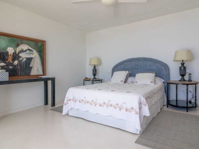 Open plan living room at Roca Llisa, Ibiza