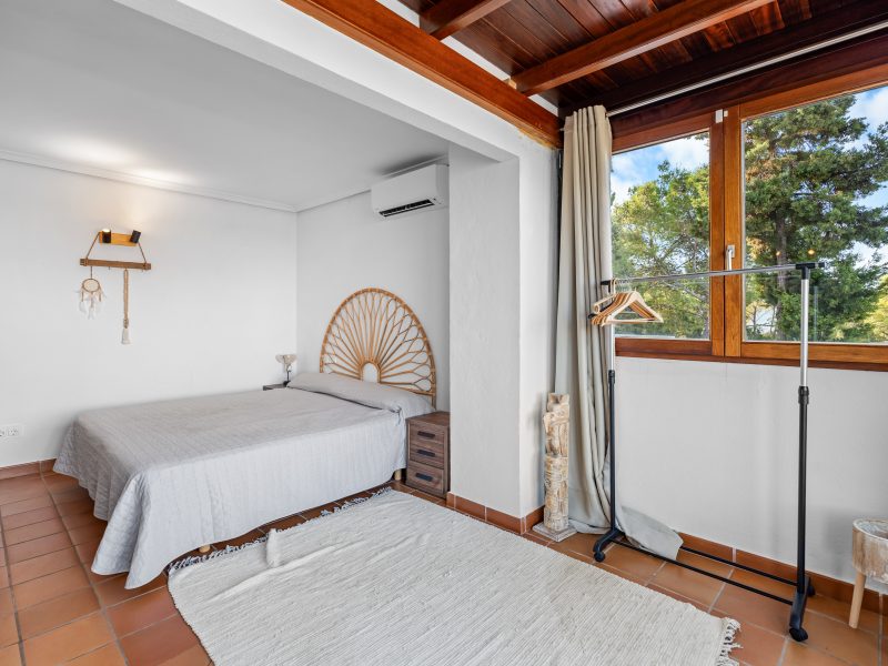 Villa bright bedroom wooden beams at Sant Antoni de Portmany, Ibiza Villa bright bedroom wooden beams at Sant Antoni de Portmany, Ibiza
